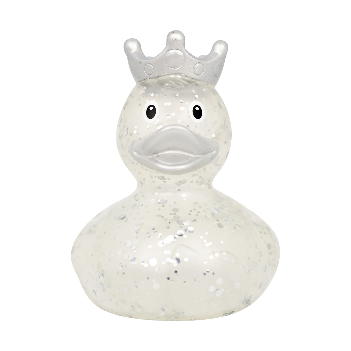 Patito de Goma Glitter Corona Silver
