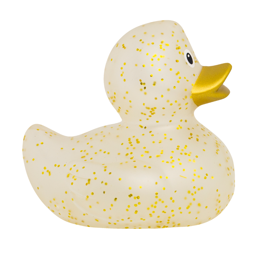 Pato de Goma Glitter Gold