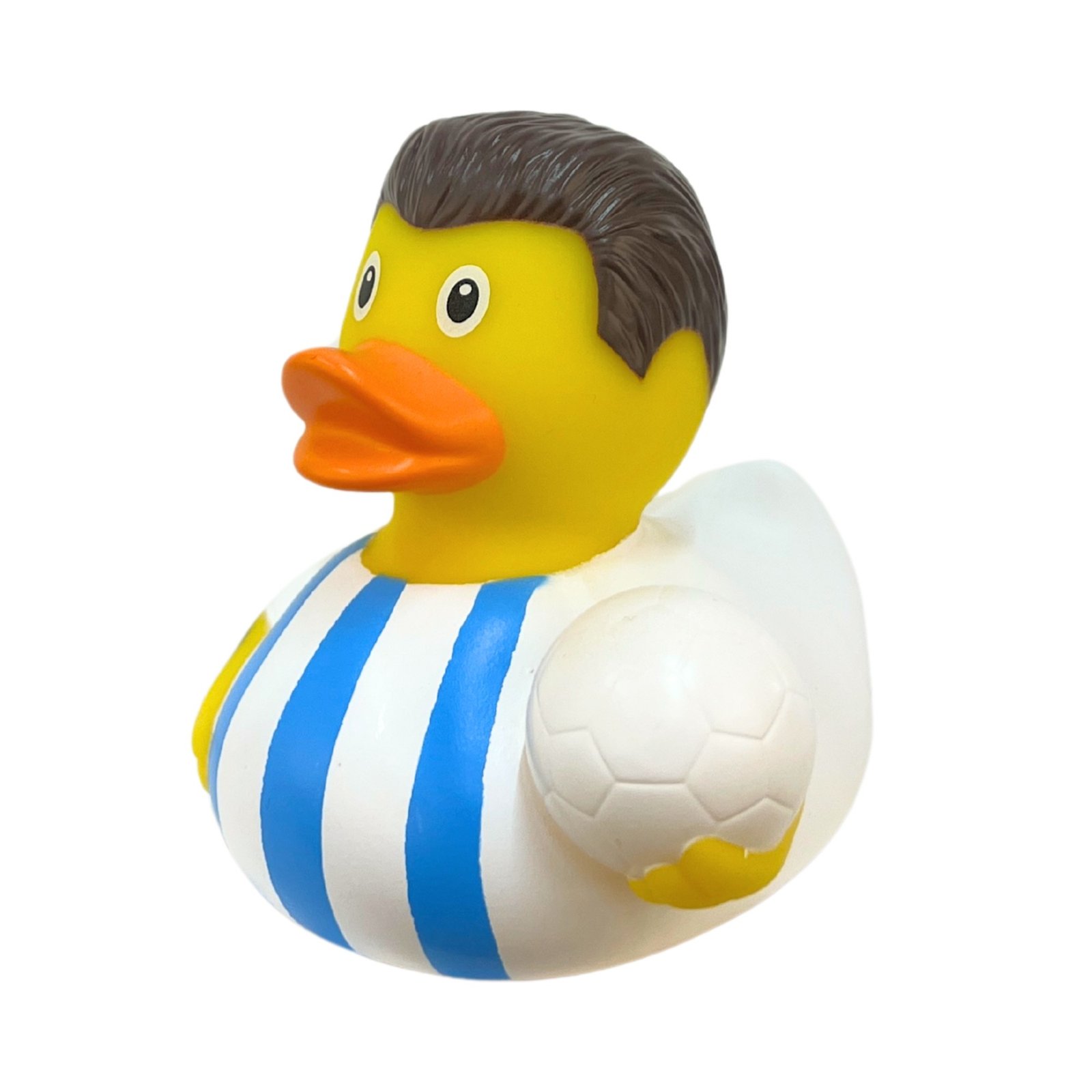 Pato de Goma Fútbol Star Azul y Blanco