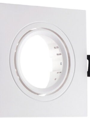 Aplique cuadrado blanco para dicroica - Orientable