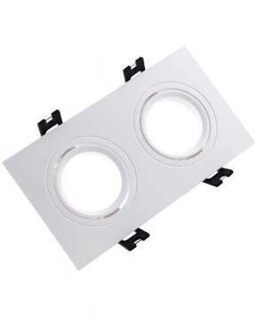 Aplique cuadrado blanco para dicroica - Orientable