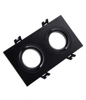 Aplique cuadrado negro para dicroica - Orientable