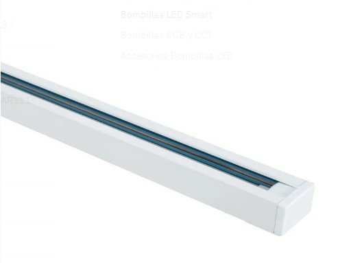 Carril monofásico de aluminio de 2m para focos de carril (250W máximo)