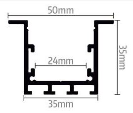 PERFIL ALUMINIO TIPO 04 EMPOTRAR