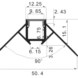 Recessed 11 cross-section-web Perfil de aluminio tipo 11