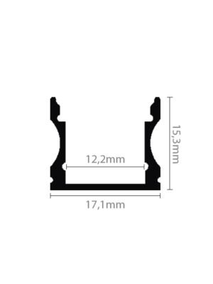 PERFIL ALUMINIO TIPO 02 SUPERFICIE